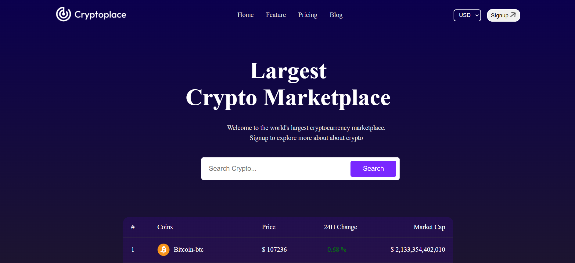 CryptoPlace preview